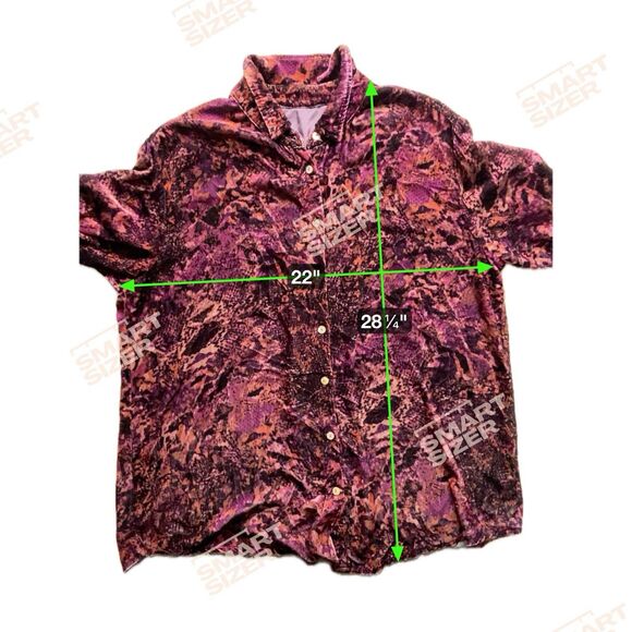 Johnny Was Scarlet Cobra Velvet Silk Blend Button Up Size M Burgundy Boho Artsy - Picture 8 of 10